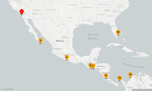 17 Nächte - PANAMAKANAL & LATEINAMERIKA-KREUZFAHRT: MEXIKO, COSTA RICA & KOLUMBIEN San Diego - Cabo San Lucas - Acapulco - Puerto Quetzal - Acajutla - Puntarenas - Panama City - Cartagena/Kolumbien (2 Tage) - Miami