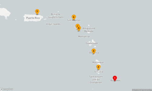 6 Nächte - OSTKARIBISCHE KREUZFAHRT: SAINT LUCIA, DOMINICA & SINT MAARTEN Bridgetown - Castries (St. Lucia) - Roseau - Basseterre - Charlestown - Philipsburg - San Juan