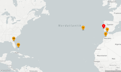 14 Nächte - Von der Atlantikküste zu karibischen Träumen Lissabon - Sevilla/Cadiz - Casablanca - Ponta Delgada - Great Stirrup Cay - Jacksonville