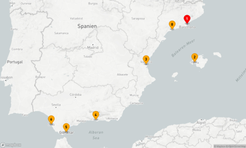 7 Nächte - Europa - Westliches Mittelmeer - Barcelona Barcelona - Palma de Mallorca - Valencia - Motril - Gibraltar - Sevilla/Cadiz - Tarragona