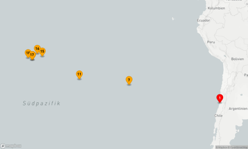 18 Nächte - Inselhopping in der Südsee San Antonio (Santiago) - Hanga Roa (2 Tage) - Adamstown - Fakarava Atoll - Atoll Rangiroa - Moorea - Raiatea - Tahiti