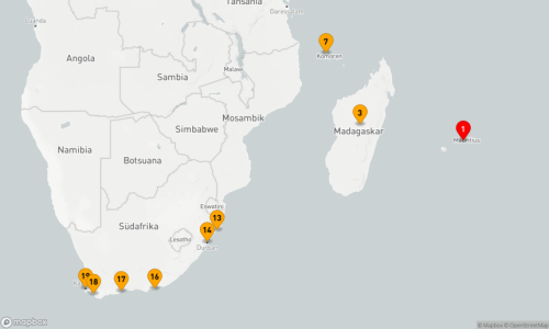 Port Louis - Madagaskar - Madagaskar (2 Tage) - Mayotte - Madagaskar (2 Tage) - Richards Bay - Durban - Port Elizabeth - Mossel Bay - Hermanus - Kapstadt