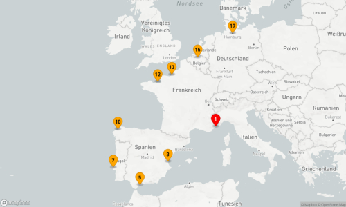16 Nächte - Küstenzauber von Nizza bis Hamburg (EUR2710) Nizza (Villefranche) - Valencia - Marbella - Lissabon (2 Tage) - La Coruna - Saint-Malo - Honfleur (2 Tage) - Antwerpen - Hamburg