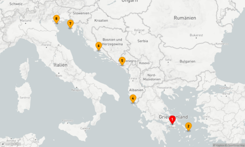 7 Nächte - Mediterrane Entdeckungsreise Piräus (Athen) - Mykonos (2 Tage) - Korfu - Kotor - Split - Rovinj - Venice (Fusina)