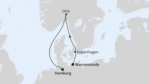 Warnemünde - Kopenhagen - Oslo - Hamburg