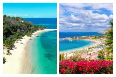 2-teiliges Bild: Rechts inspiriert Madagaskar. Rechts erstrahlen die atemberaubenden Stränden von Gran Canaria.