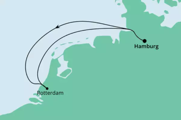 Kurzreise nach Rotterdam mit AIDAprima Route: Hamburg - Seetag - Rotterdam - Rotterdam - Hamburg