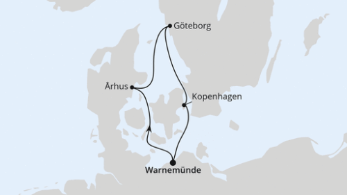 Warnemünde - Arhus - Göteborg - Kopenhagen - Warnemünde