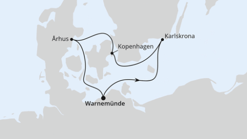 Warnemünde - Karlskrona - Kopenhagen - Arhus - Warnemünde