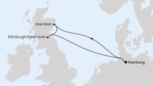 Hamburg - Aberdeen - Newhaven - Scotland - Hamburg