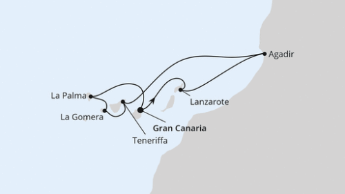 Kanaren & Marokko Las Palmas/Gran Canaria - Arrecife/Lanzarote - Agadir - Santa Cruz De Tenerife - San Sebastian - Santa Cruz/La Palma - Las Palmas/Gran Canaria