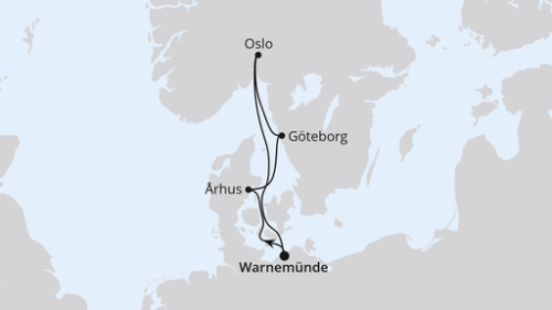 Warnemünde - Arhus - Göteborg - Oslo - Warnemünde