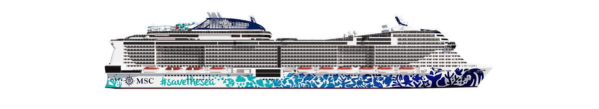 Grafik: Seitenansicht der MSC Euribia.