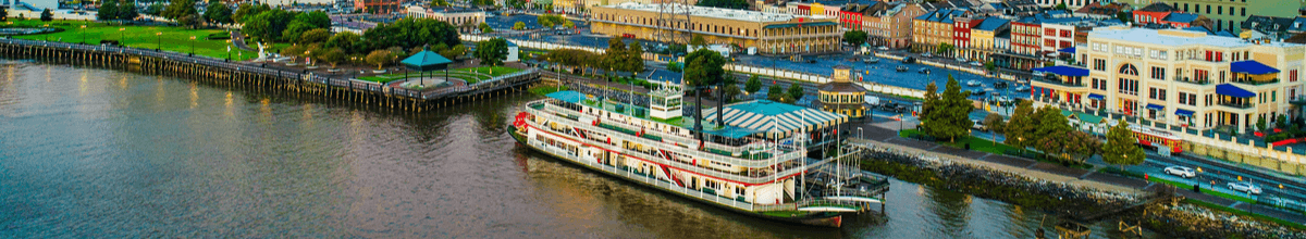 Der imposante Hafen von New Orleans gilt als Ausgangspunkt für alle Schiffe.