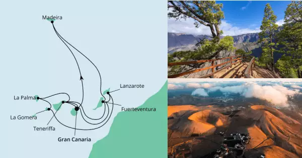 Kanaren & Madeira mit La Gomera mit AIDAmar Route: Gran Canaria - Seetag - Madeira - Madeira - Fuerteventura - Fuerteventura - Teneriffa - Gran Canaria - Teneriffa - La Palma - La Gomera - Lanzarote - Fuerteventura - Fuerteventura - Seetag - Gran Canaria
