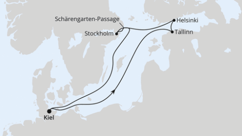 Kiel - Tallinn - Helsinki - Stockholm - Stockholm - Schärengarten-Passage - Kiel