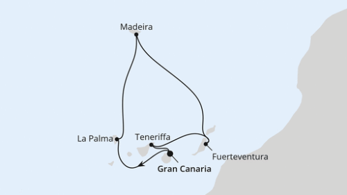 Las Palmas/Gran Canaria - Santa Cruz/La Palma - Funchal/Madeira - Funchal/Madeira - Puerto del Rosario - Puerto del Rosario - Santa Cruz De Tenerife - Las Palmas/Gran Canaria