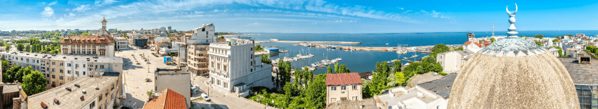 Es wird ein Überblick über die Hafenstadt Constanta gezeigt.