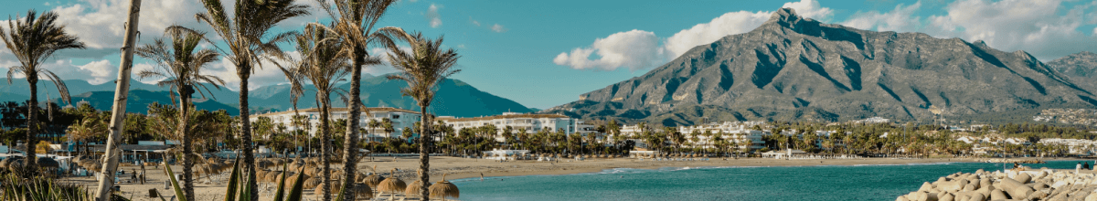 Marbella - Strand mit Palmen.