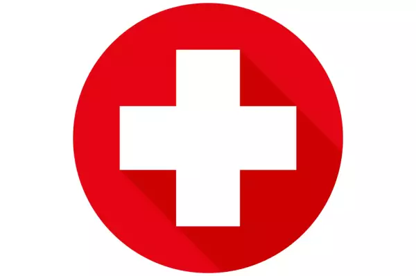 Das Rote-Kreuz Zu sehen ist das Symbol fürs rote Kreuz. Es symbolisiert die Anlaufstelle für gesundheitliche Bewerden.