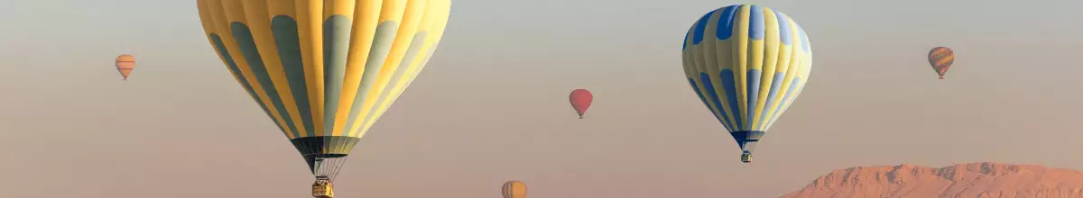 Zu sehen sind Heißluftballons wie sie in den Himmel steigen.