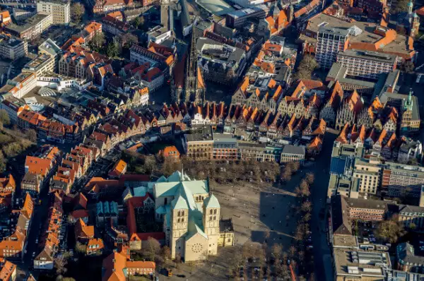 Münster von oben Blick von oben auf die Stadt Münster