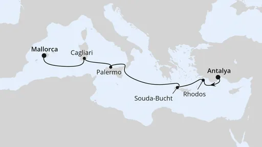 Route Mittelmeerinseln ab Antalya