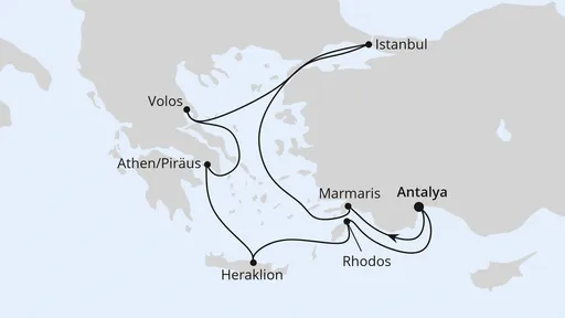 Route Östliches Mittelmeer mit Istanbul 2