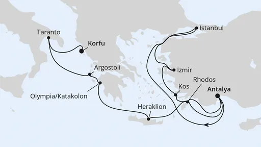 Route Türkei, Griechenland & Italien ab Antalya