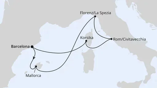 Route Mediterrane Schätze mit Korsika ab Barcelona