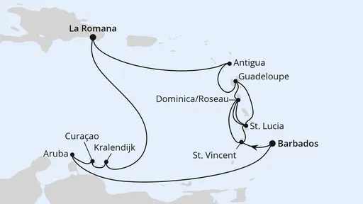 Route Karibische-Insel-Rundreise ab Barbados