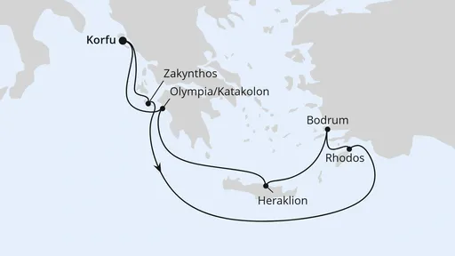 Route Griechenland ab Korfu 2
