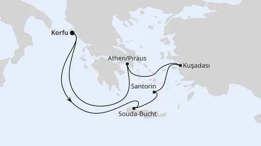 Route Griechenland ab Korfu 1