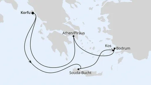 Route Griechenland ab Korfu 1