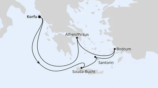 Route Griechenland ab Korfu 1