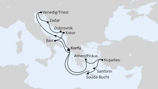 Route Adria & Griechenland ab Korfu 1