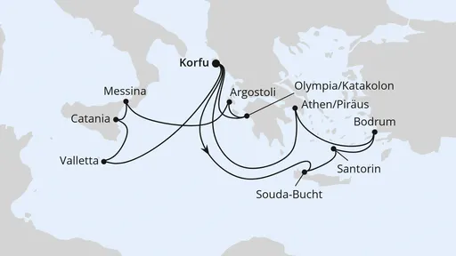 Route Griechenland & Mittelmeerinseln ab Korfu 1