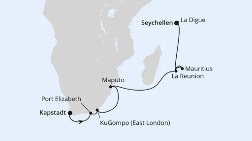 Route Seychellen, Mauritius & Südafrika 1
