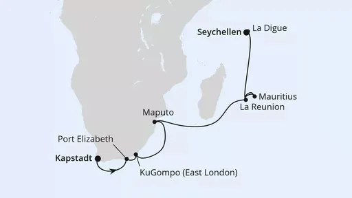 Route Seychellen, Mauritius & Südafrika 1