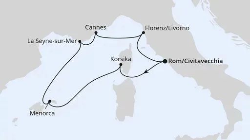 Route Mediterrane Schätze ab Civitavecchia