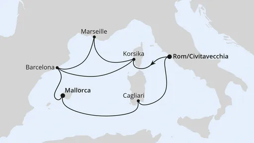 Route Spanien, Frankreich & Italien ab Civitavecchia 2