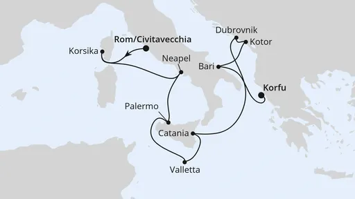 Route Mittelmeer & Adria ab Civitavecchia