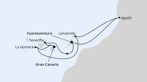 Route Kanarische Inselwelt & Marokko