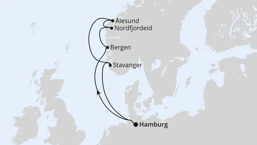 Route Norwegen ab Hamburg 1