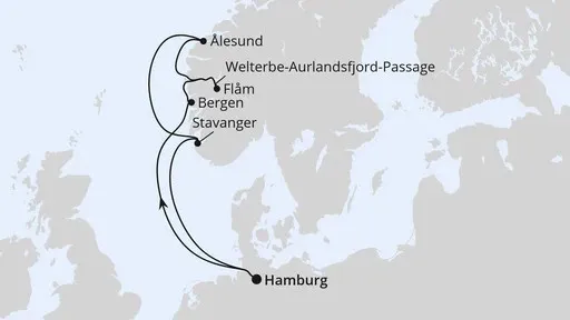 Route Norwegens Welterbe ab Hamburg