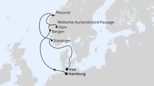 Route Norwegens Welterbe von Hamburg nach Kiel
