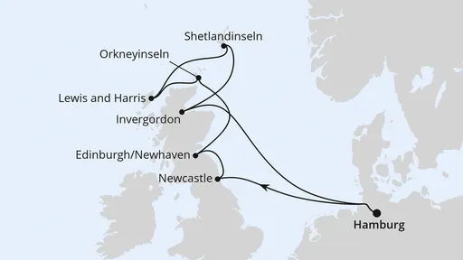 Route Schottlands Küsten & Inselwelten ab Hamburg