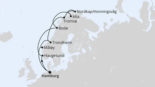 Route Winter im hohen Norden ab Hamburg