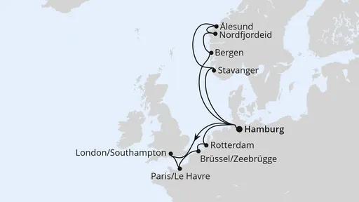 Route Metropolen & Norwegen ab Hamburg