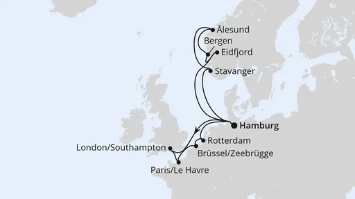 Route Metropolen & Norwegen ab Hamburg